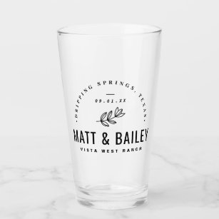 Custom Groomsmen Pint Pub Beer Glass- Tuxedo Top Hat Engraved Design -  Groovy Groomsmen Gifts