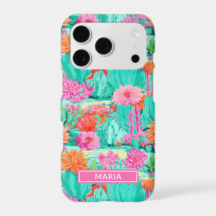 Modern Blooming Cacti Personalized iPhone 17 Pro Case