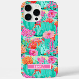 Modern Blooming Cacti Personalized iPhone 16 Pro Max Case