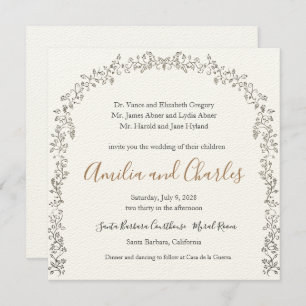 Modern Blooming Flowers Wedding invitation