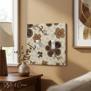 Modern Blooms Abstract Floral Artful Double Toggle Light Switch Cover