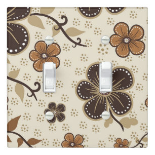Modern Blooms Abstract Floral Artful Double Toggle Light Switch Cover