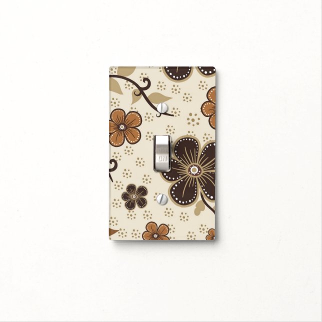 Modern Blooms Abstract Floral Artful Single Toggle Light Switch Cover (In Situ)