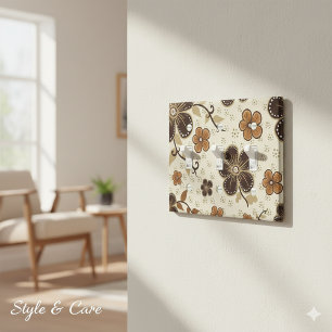 Modern Blooms Abstract Floral Artful Triple Toggle Light Switch Cover