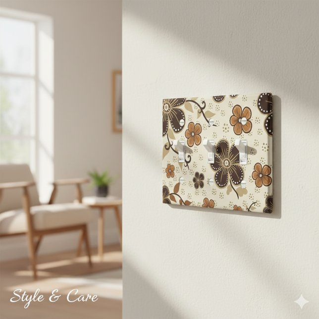 Modern Blooms Abstract Floral Artful Triple Toggle Light Switch Cover (Modern Blooms Abstract Floral Artful Triple Toggle Light Switch Cover)