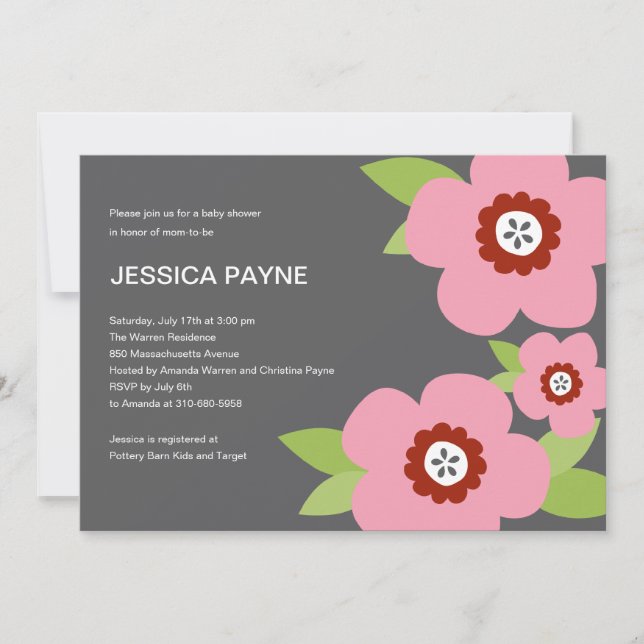 Modern Blooms Baby Shower Invitation (Front)