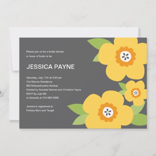 Modern Blooms Bridal Shower Invitation 5" X 7" Invitation Card