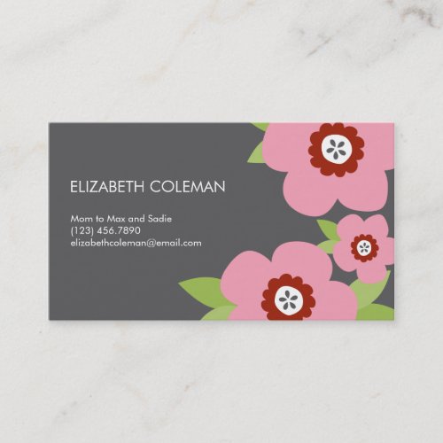 Modern Blooms Mommy Card / Calling Card Business Cards