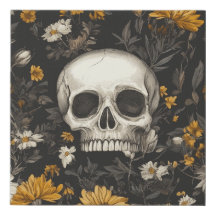 Modern Blossom Skull-Style Leinwand