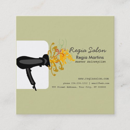Modern Blossoming Hairdryer Stylists  Hair Salon Appointment Card