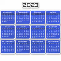 Modern Blue 2023 Monthly Calendar Sticker