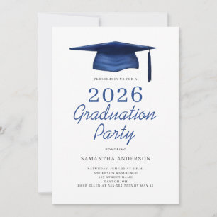 Modern Blue 2026 Graduation Party  Invitation