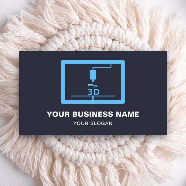 Modern Blue 3D Printer Business Card (Creator Uploaded)