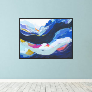 Modern Blue Abstract Expressionism Painting Canvas Print