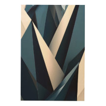 Modern Blue Abstract Geometric 3D