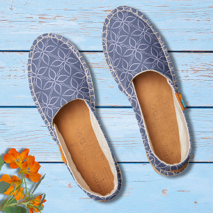 Modern Blue Abstract Geometric Pattern Espadrilles