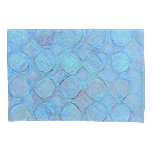 Modern Blue Abstract Geometric Pattern Pillow Case