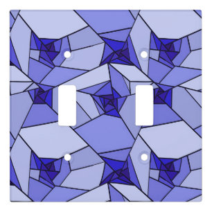 Modern Blue Abstract Geometry Wave Pattern Design Light Switch Cover