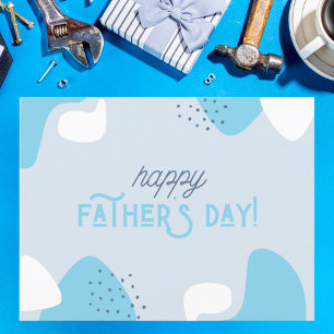 Modern Blue Abstract Happy Father's Day Postcard