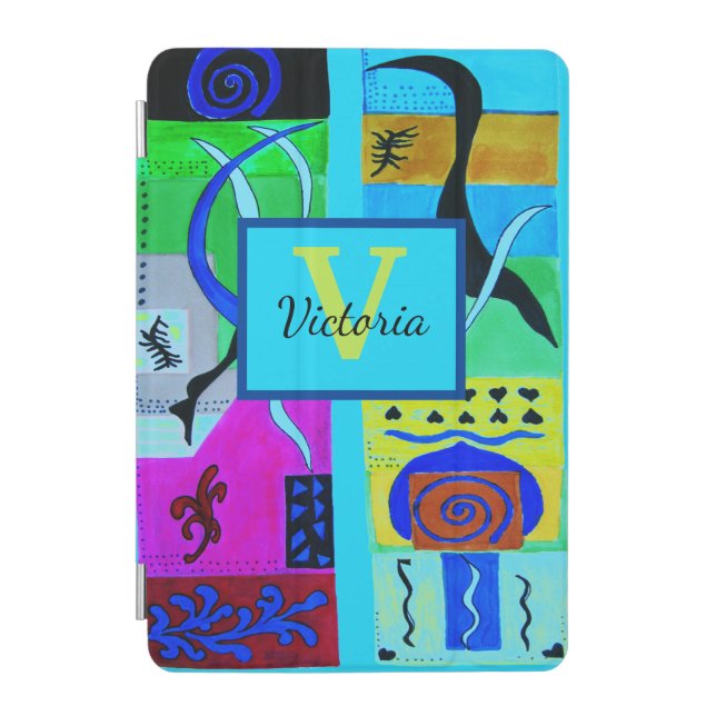 Modern Blue Abstract Inspiration From Matisse iPad Mini Cover (Front)