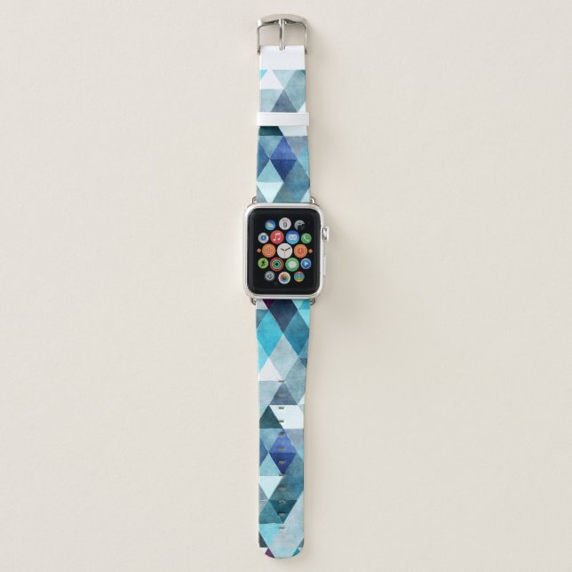 Modern Blue Abstract Pattern Apple Watch Band (Front)