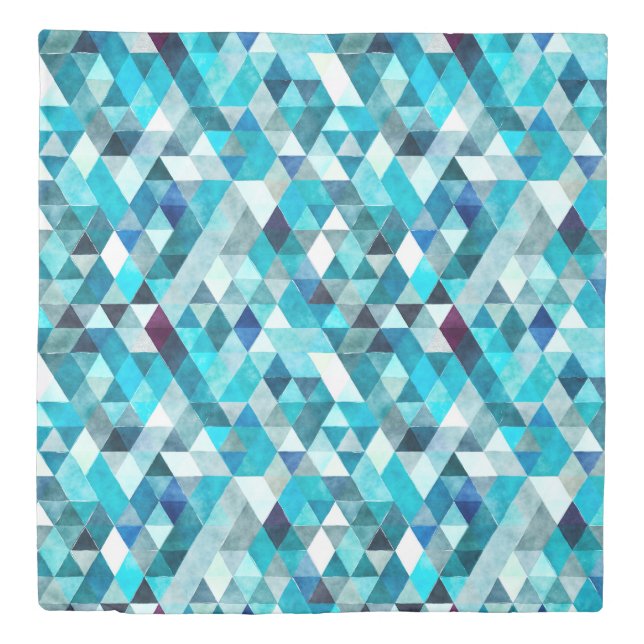Modern Blue Abstract Pattern Duvet Cover (Front)