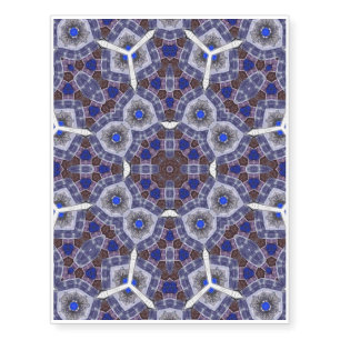Modern blue abstract pattern temporary tattoos