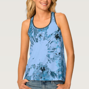 Modern Blue Abstract Tank Top
