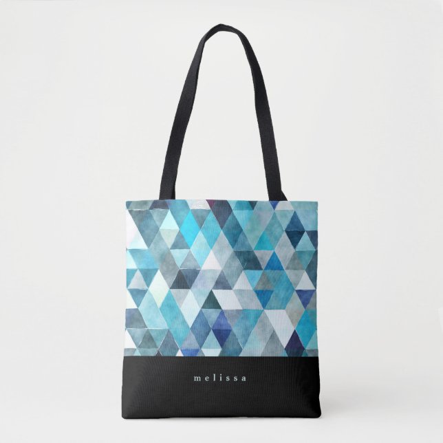 Modern Blue Abstract Tote Bag (Front)