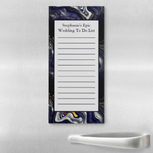 Modern Blue Agate Wedding To Do List Magnetic Notepad