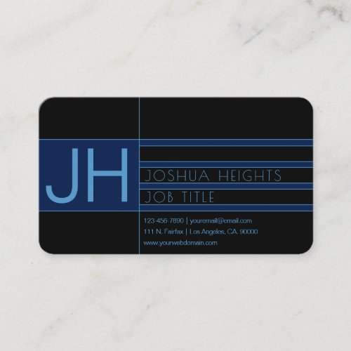 Modern Blue and Black Business Card