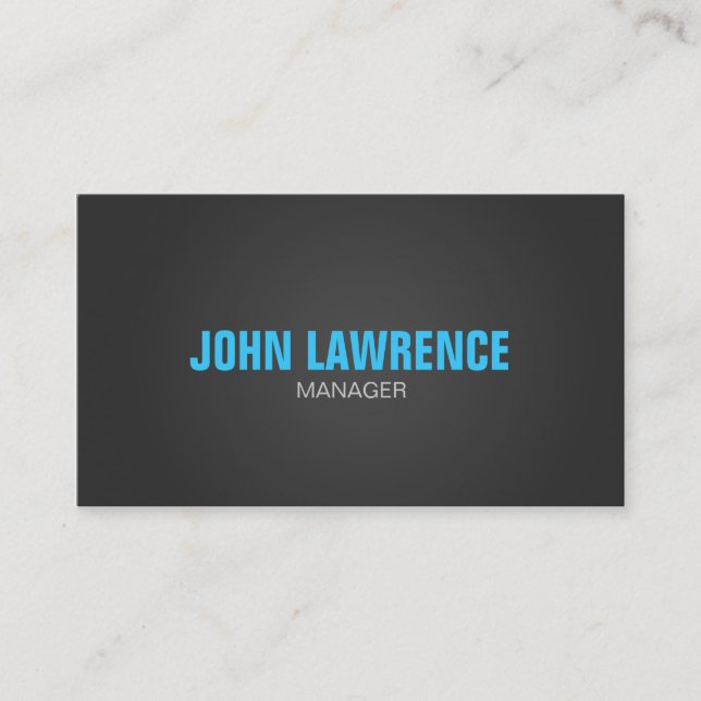 Modern Blue and Dark Gray Business Card (Front)