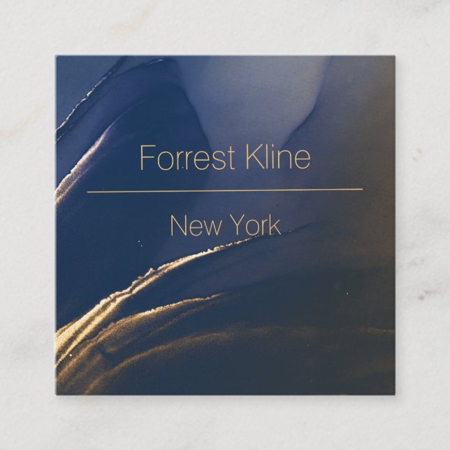 Modern Blue and Gold Business Card (Front)