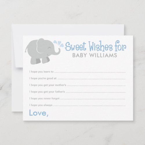 Modern Blue and Gray Elephant Boy Baby Shower