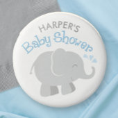 Modern Blue and Gray Elephant Boy Baby Shower Chocolate Covered Oreo