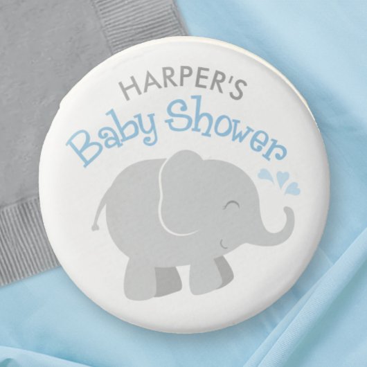 Modern Blue and Gray Elephant Boy Baby Shower Chocolate Covered Oreo