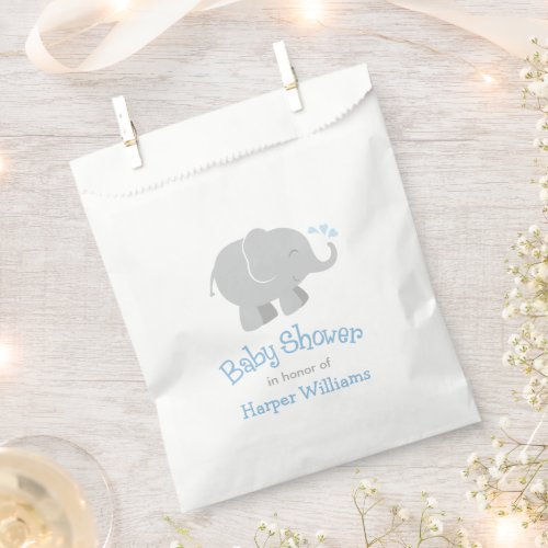 Modern Blue and Gray Elephant Boy Baby Shower Favor Bag
