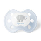 Modern Blue and Gray Elephant Custom Monogram