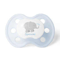 Modern Blue and Gray Elephant Custom Monogram Pacifier Modern Blue and Gray Elephant Custom Monogram Pacifier