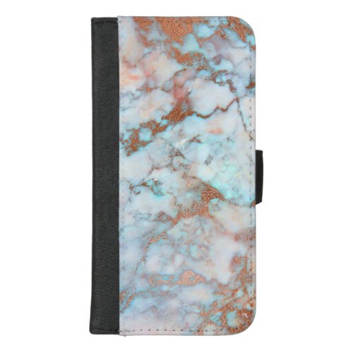 Modern Blue And Gray Marble iPhone 87 Plus Wallet Case