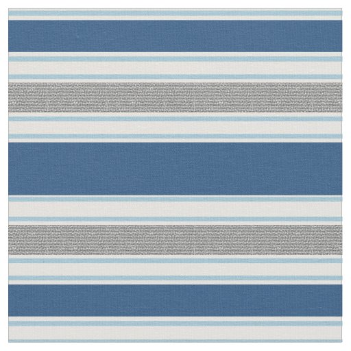 Modern Blue And Gray Stripes Pattern Fabric