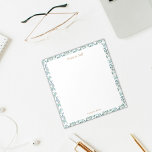 Modern Blue and Green Botanical Border Notepad<br><div class="desc">This notepad can be personalized with a name as a thoughtful gift for her. It has a pastel blue,  green and white eucalyptus leaves pattern border.</div>