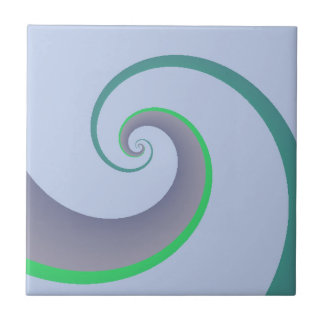 Modern Blue and Green Waves Tile