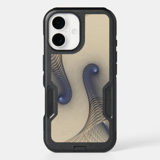 Modern Blue and Natural Woven Spiral Pattern iPhone 16 Case