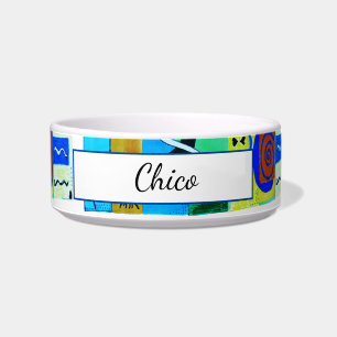 Modern Blue and White Abstract Matisse Bowl