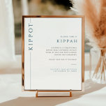 Modern Blue and White Bar Mitzvah Kippah Sign<br><div class="desc">Mazel tov on this special occasion! Make your son's Bar Mitzvah ceremony special with this minimalist typography blue and white tabletop Kippah sign. This sign gives a definition of a kippah and instructions for guests.</div>