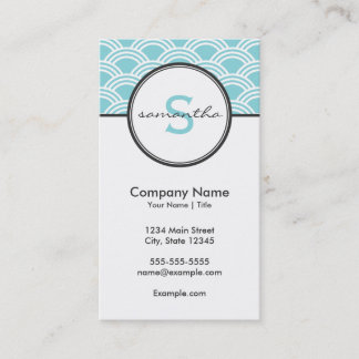 Modern Blue and White Business Card