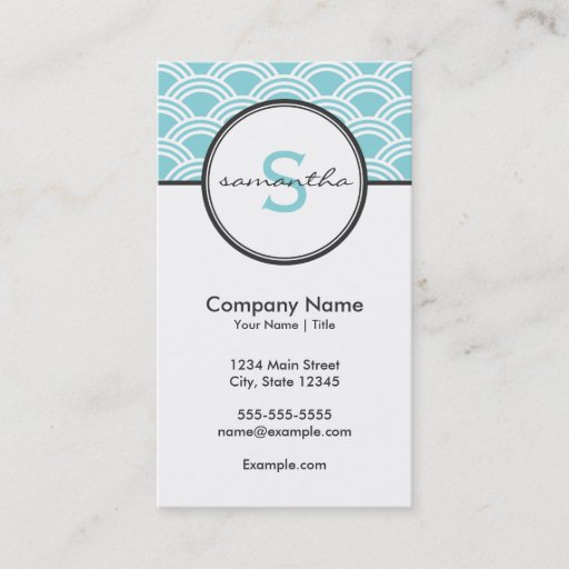 Customizable Modern Blue and White Business Card Template