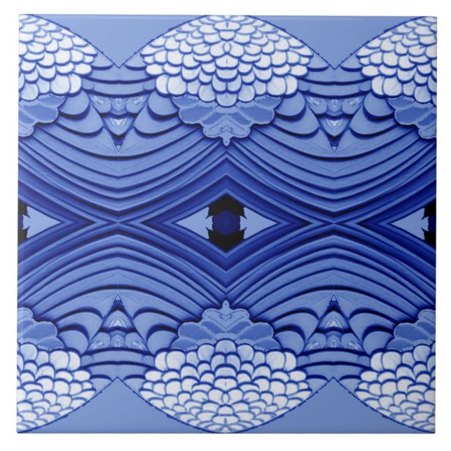 Modern blue and white classic pattern  ceramic tile (Front)
