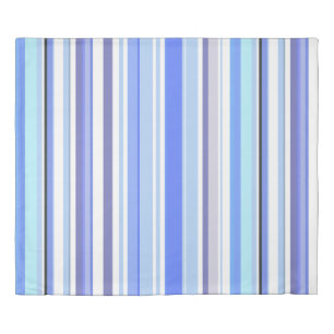 Modern Blue and White Coastal Stripes Duvet Cover